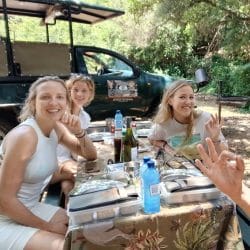 half day imfolozi park clients at lunch